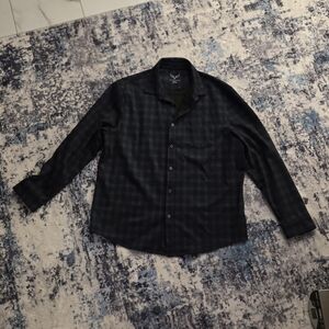Men's Black Plaid Shirt